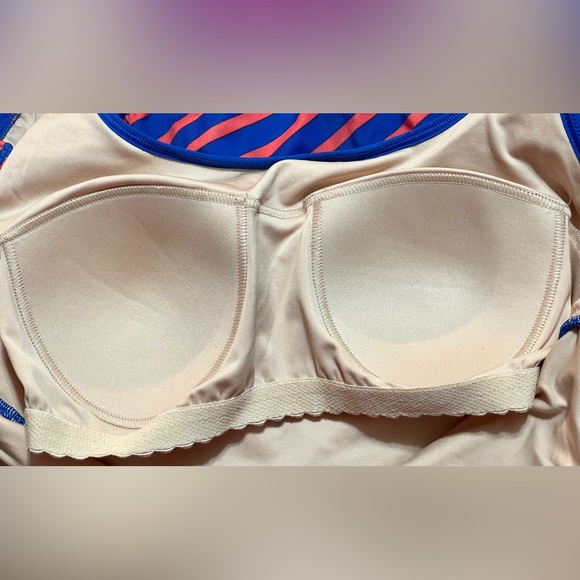 Lands and royal blue and red striped, one piece, swimsuit, built-in bra, size 12 - Picture 6 of 6